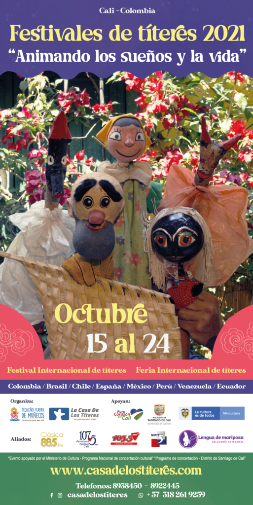 Afiche de los Festivales de títeres 2021